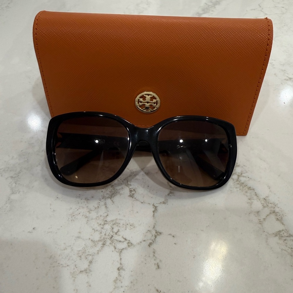 Tory Burch Black Sunglasses with Gold Tory detail on side